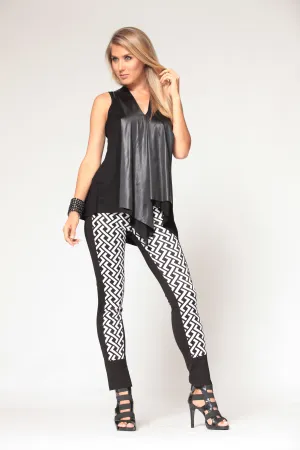 Black & White Printed Leggings Stretchy LIOR