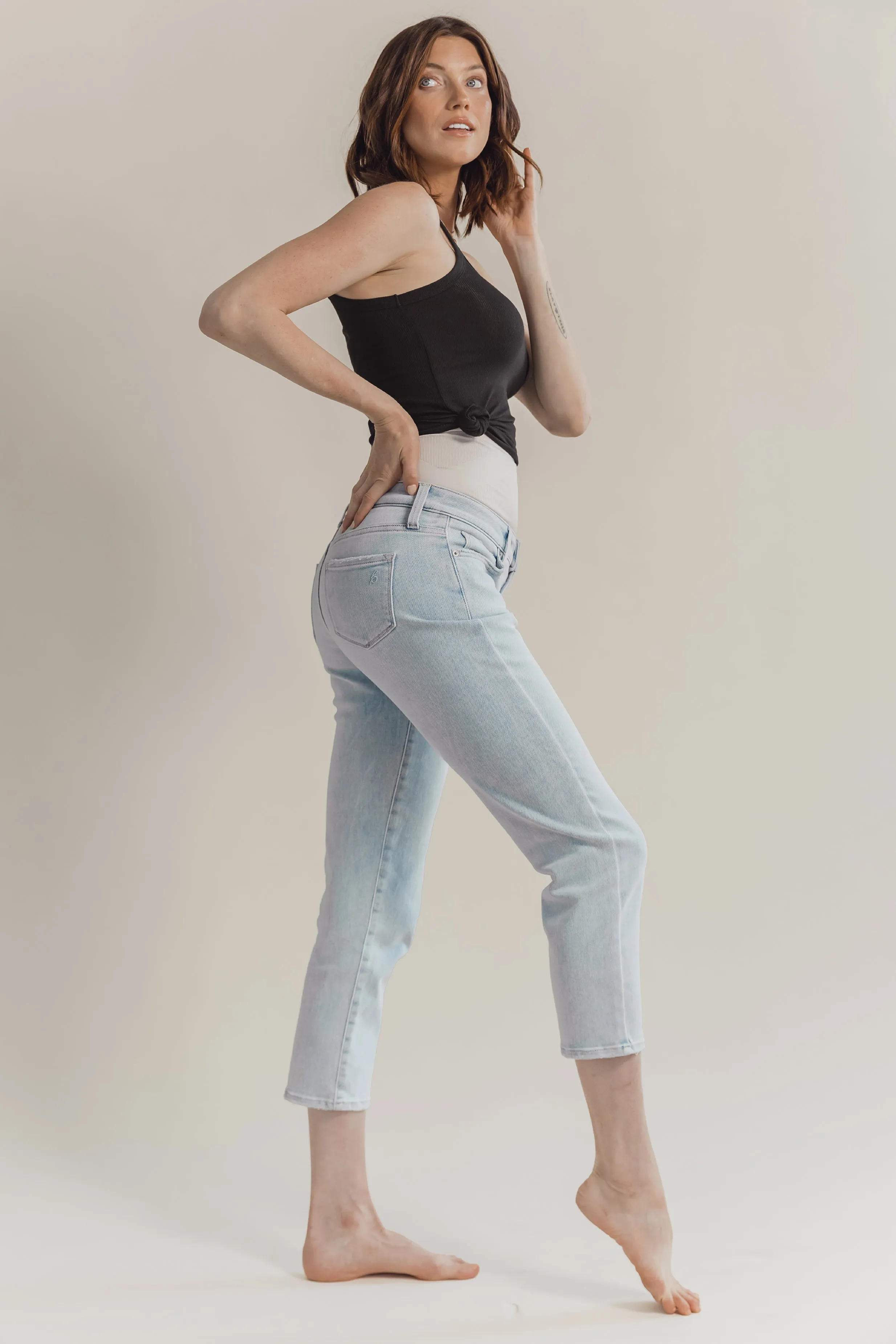 BLANQI® Denim Postpartum Support Straight Crop Jeans