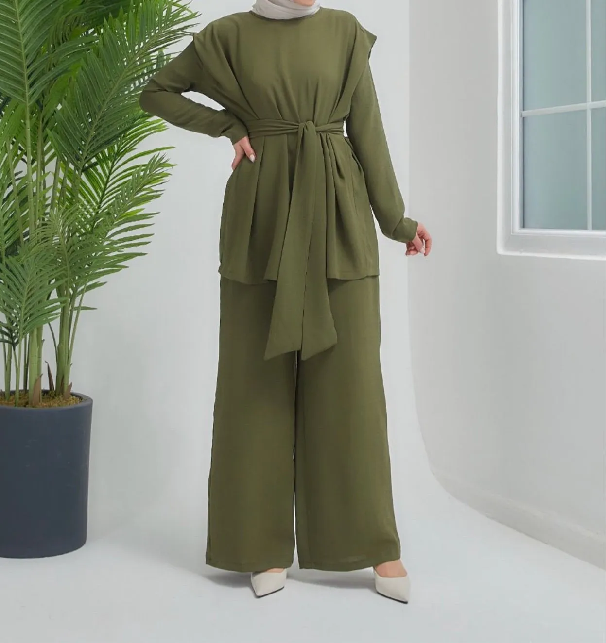 Bold Shoulder Matching Set - Olive