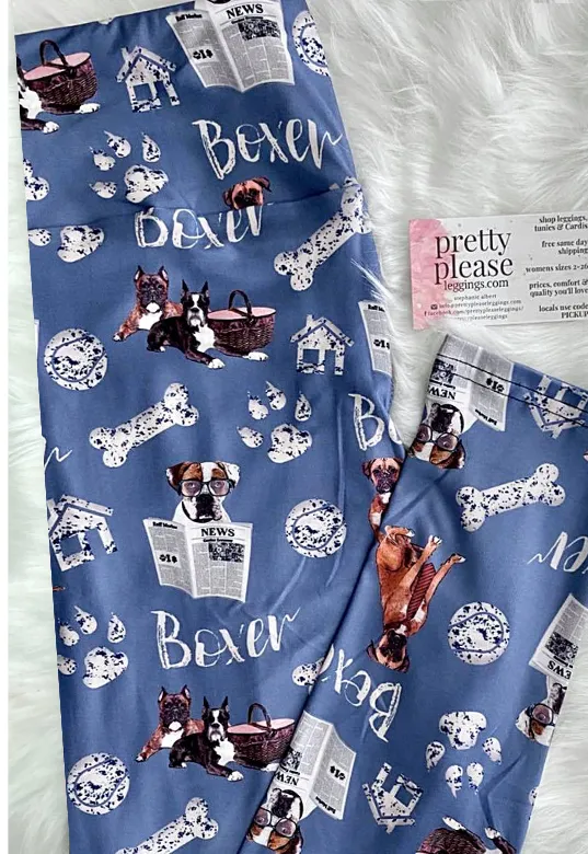 Boxer Mama's! Super SOFT Leggings Dog Mom Lab Puppy Lovers OS TC Plus rts