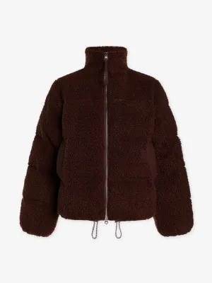 Brown sherpa puffer jacket