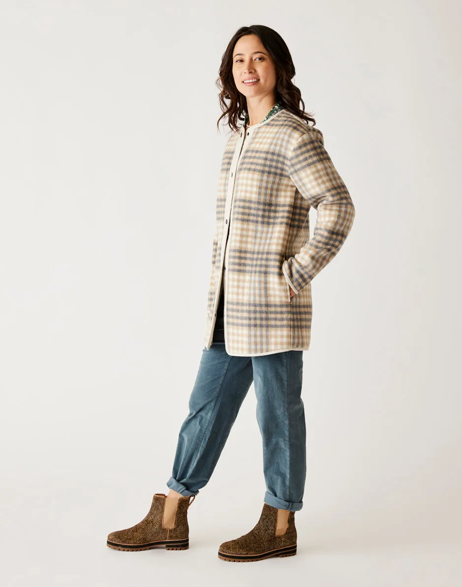 Calla Wool Jacket: Lt. Khaki Plaid