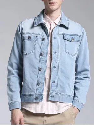 Cheap Slim Fit Button Up Denim Jacket