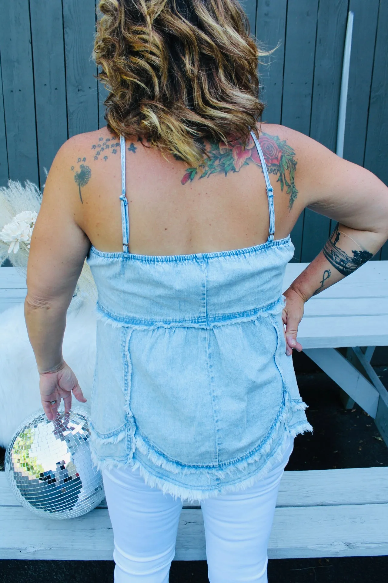 Country Chic Babydoll Denim Top