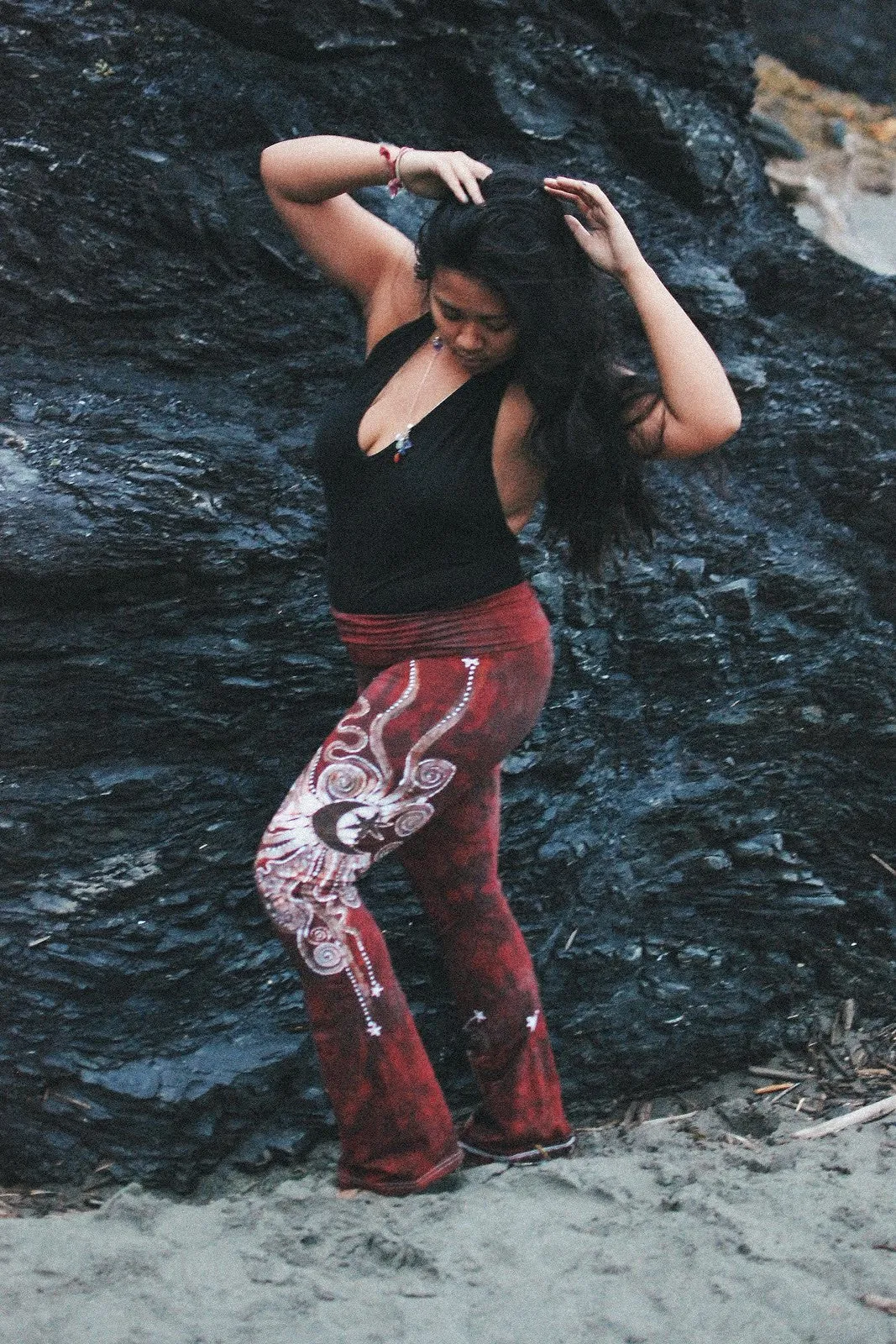 Dark Red Batik Pants