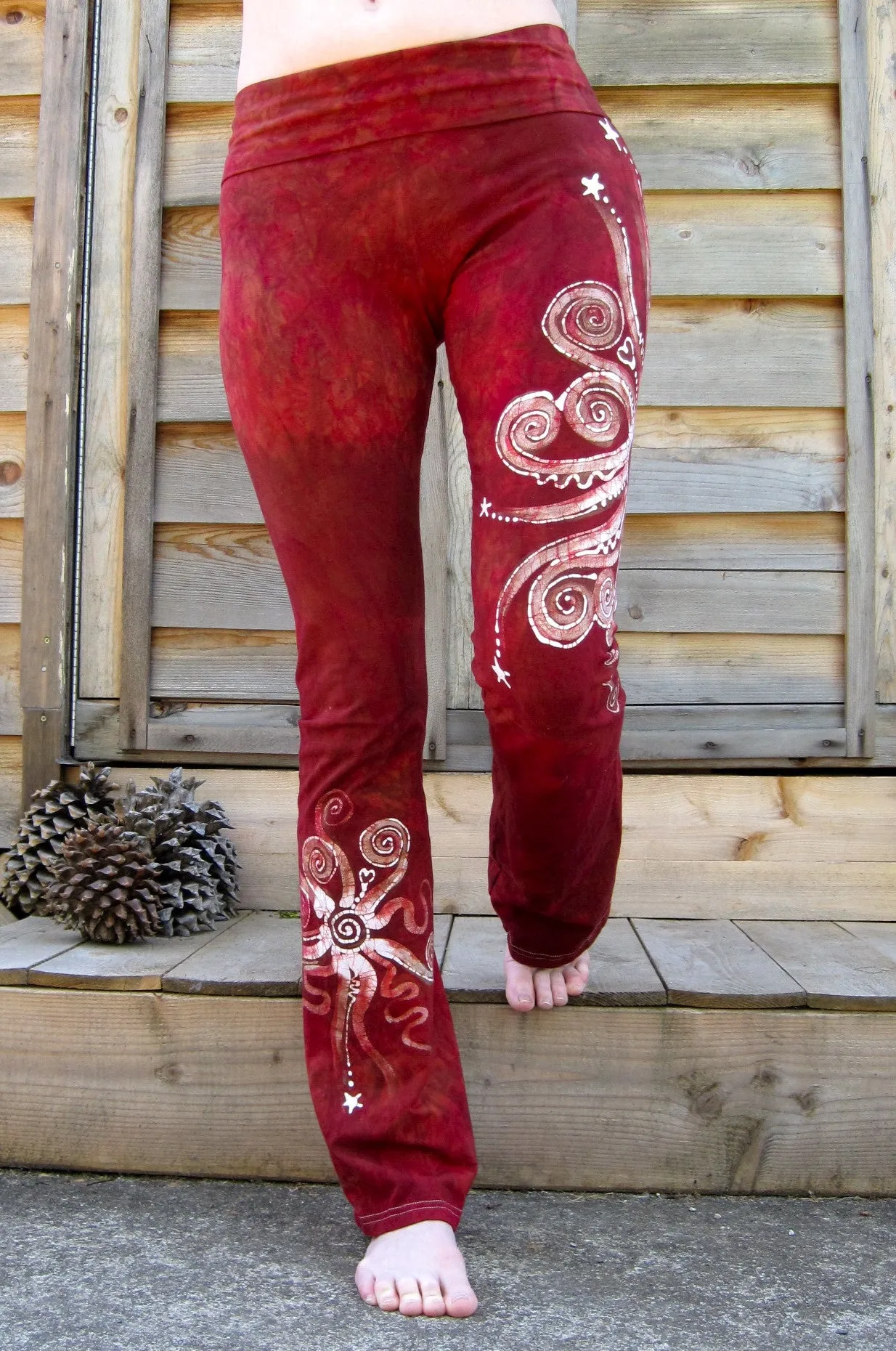 Dark Red Batik Pants