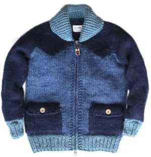 Granted Three Tone Block Chunky Knit- Indigo