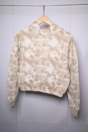 H&M White and Brown Tie-Dye Hoodie (Medium)