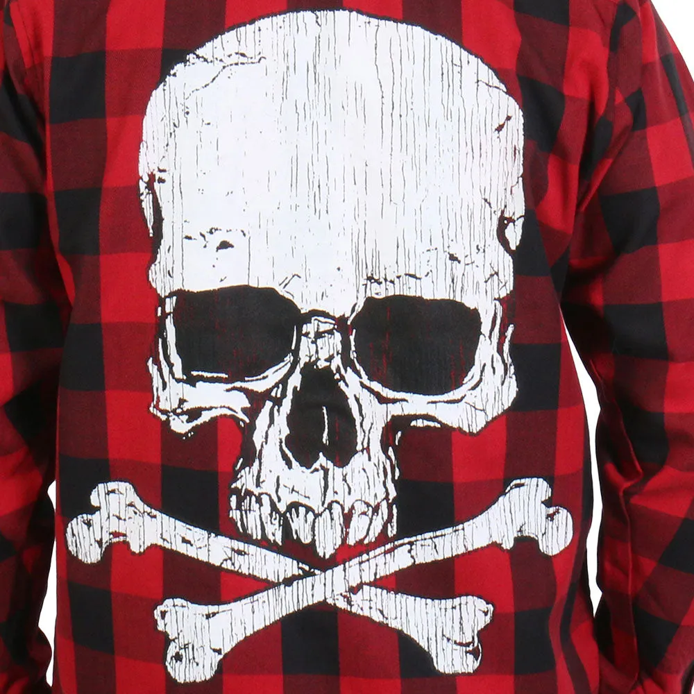 Hot Leathers FLM2103 Men's 'Skull and Bones' Flannel Long Sleeve Shirt