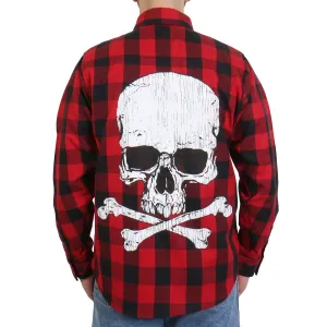 Hot Leathers FLM2103 Men's 'Skull and Bones' Flannel Long Sleeve Shirt