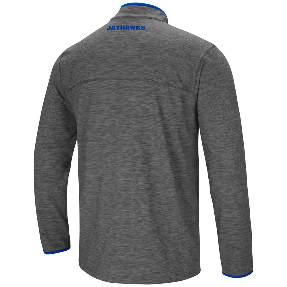 Kansas Jayhawks Colosseum Gray Diemert 1/4 Zip LS Pullover Windshirt