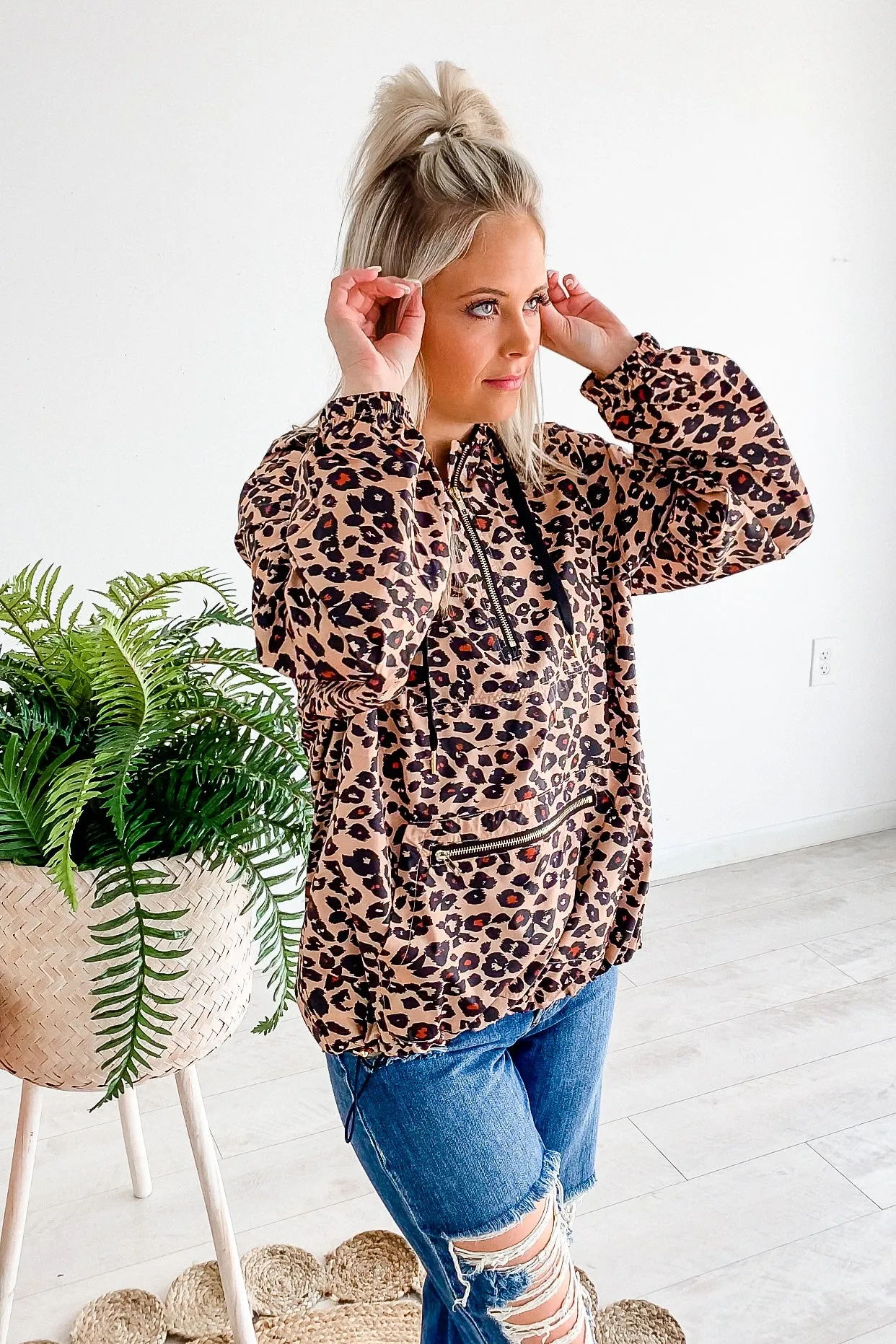 Lynn Leopard Windbreaker Hoodie