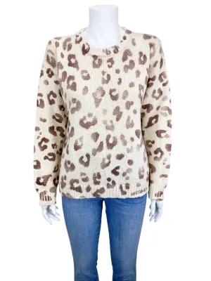 Mother Women's The Jumper Leopard Sweater Look the Part Ivory Size S