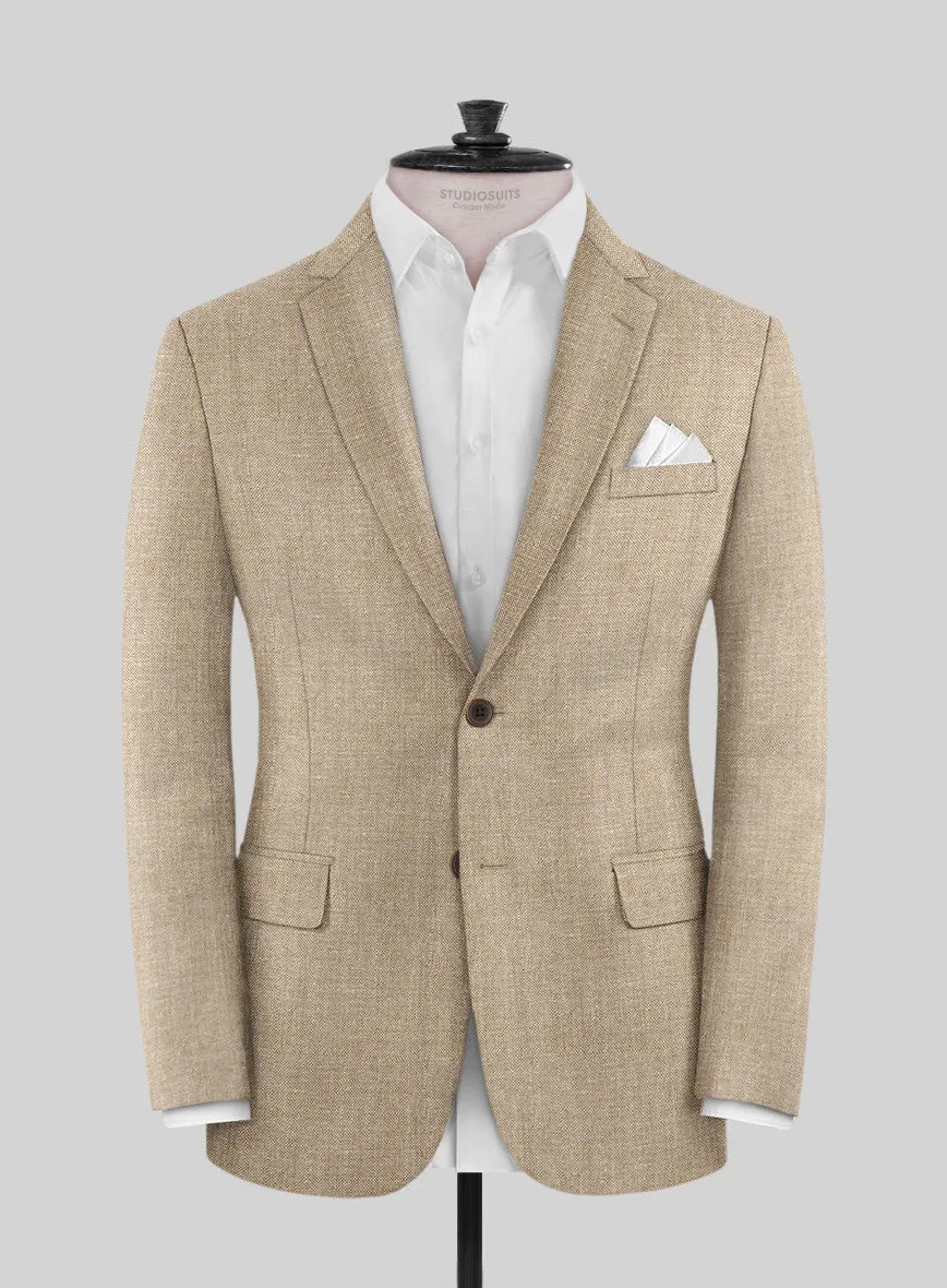 Noble Dark Beige Wool Silk Linen Jacket