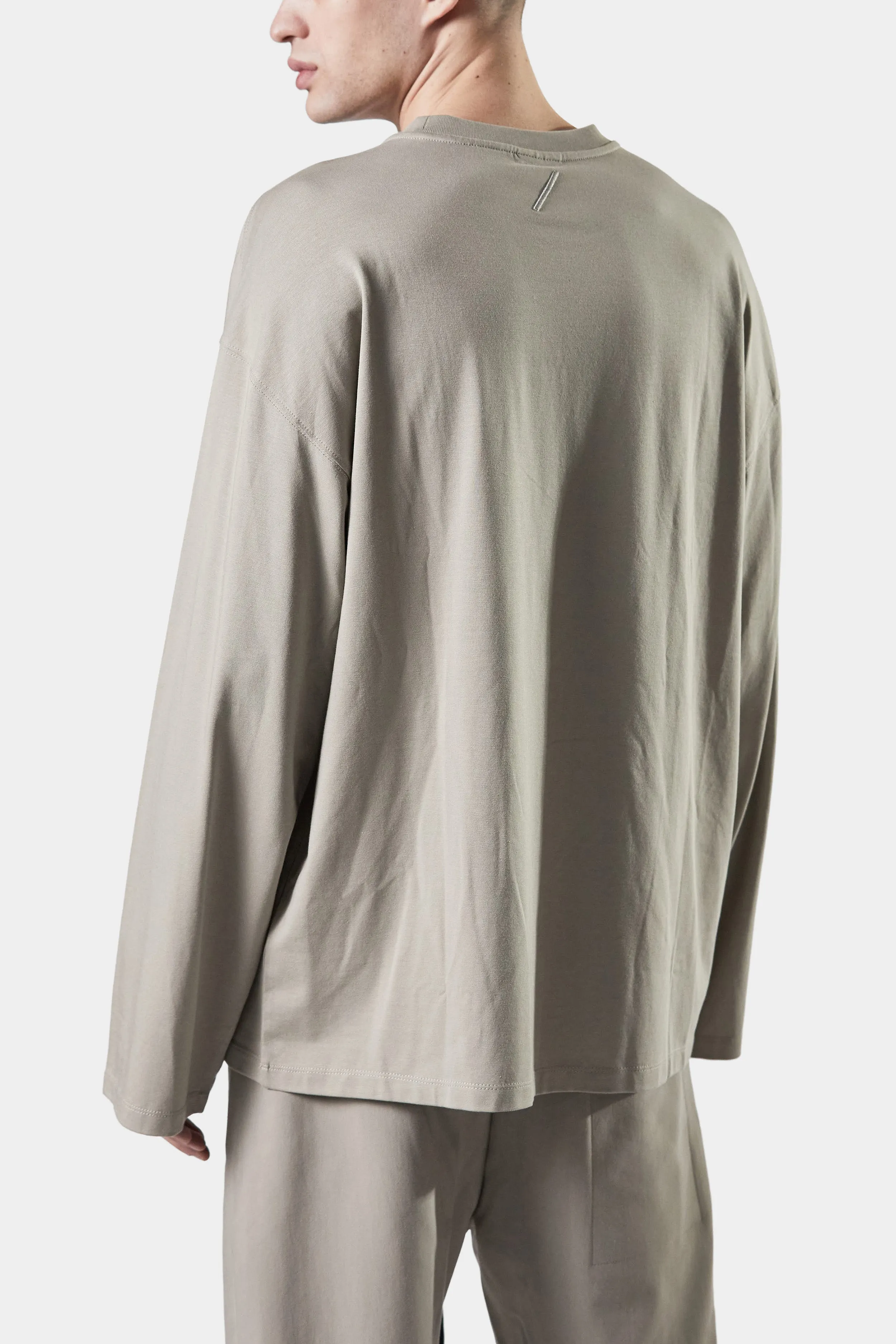 Oversized long-sleeve T-Shirt, Beige