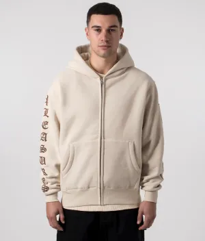 Relaxed Fit Old English Zip Up Hoodie