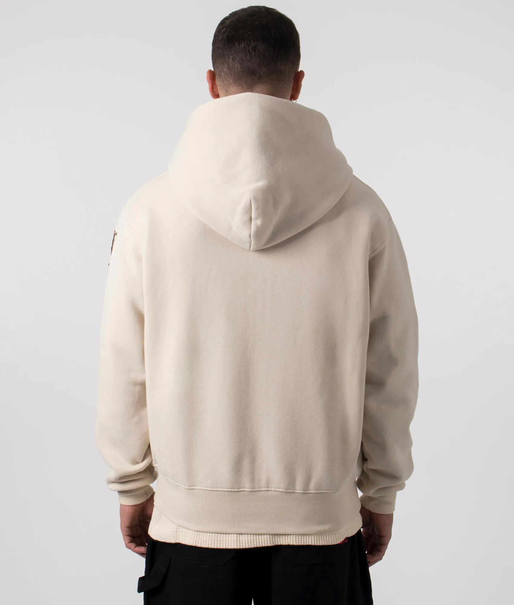 Relaxed Fit Old English Zip Up Hoodie