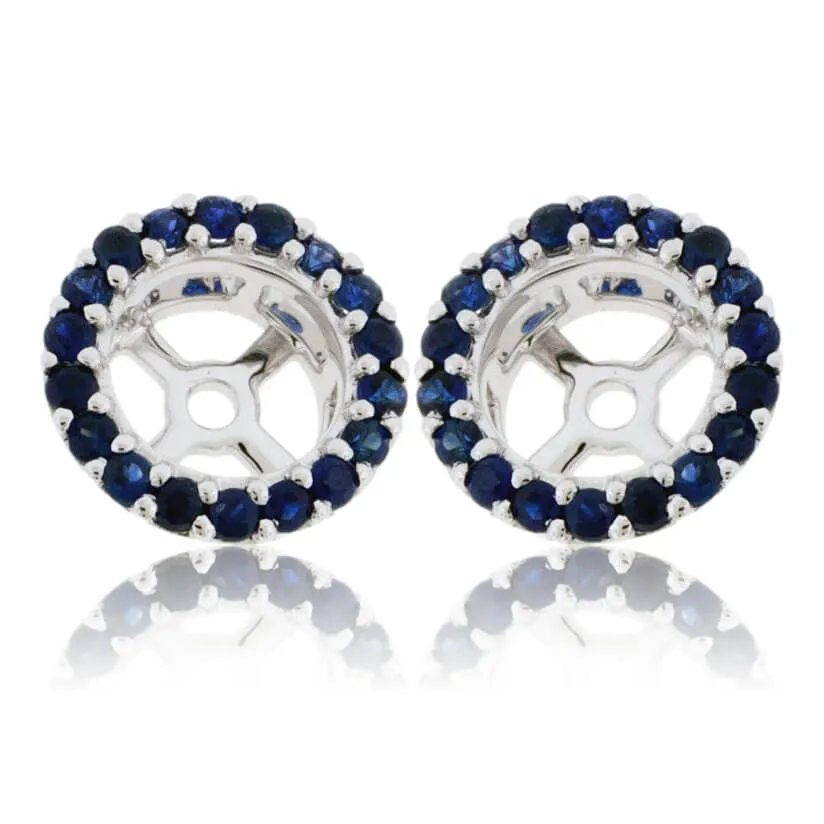 Sapphire Halo Earring Jackets for Stud Earrings