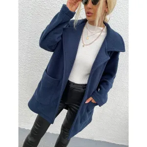 Solid Color Woolen Wholesale Coat For Women