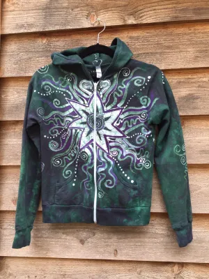 Teal and Purple Batik Star Hoodie