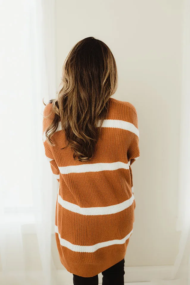 Wide Stripe Pocket Cardigan