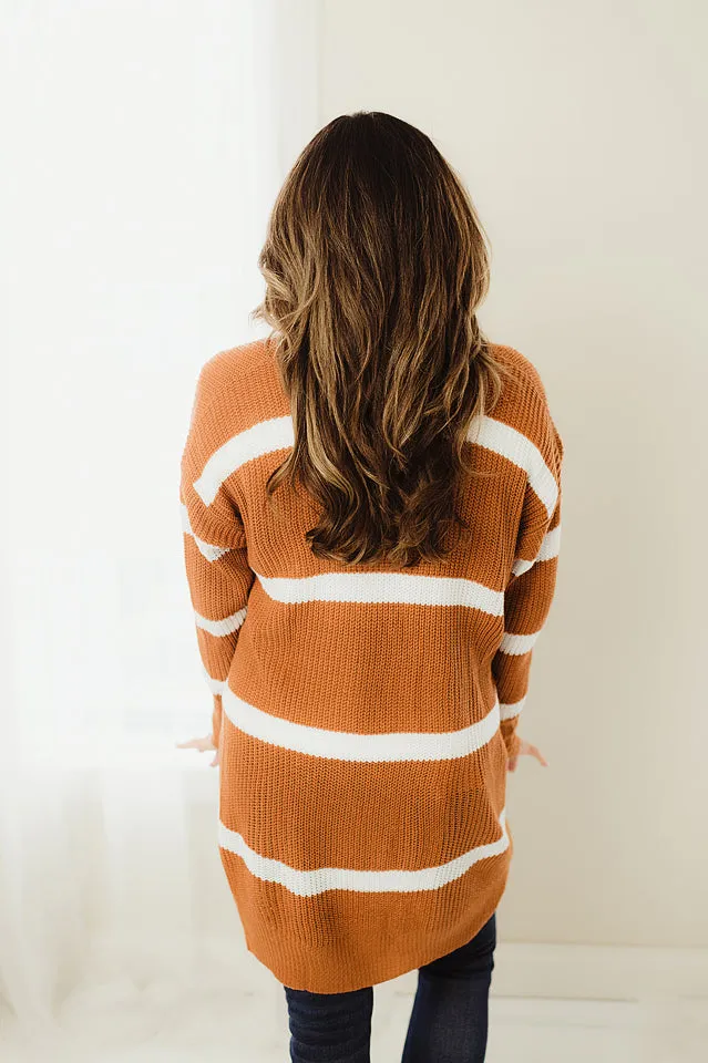 Wide Stripe Pocket Cardigan