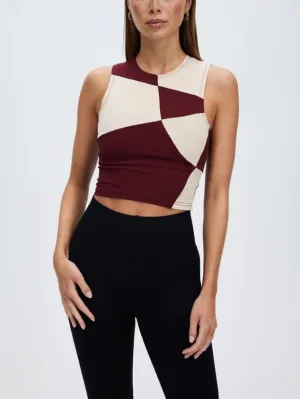 Women’s Sexy Sleeveless Racer Back Tank Wine Red Tops Halter Neck Crop Tops by Kaja Clothing - Mag Top