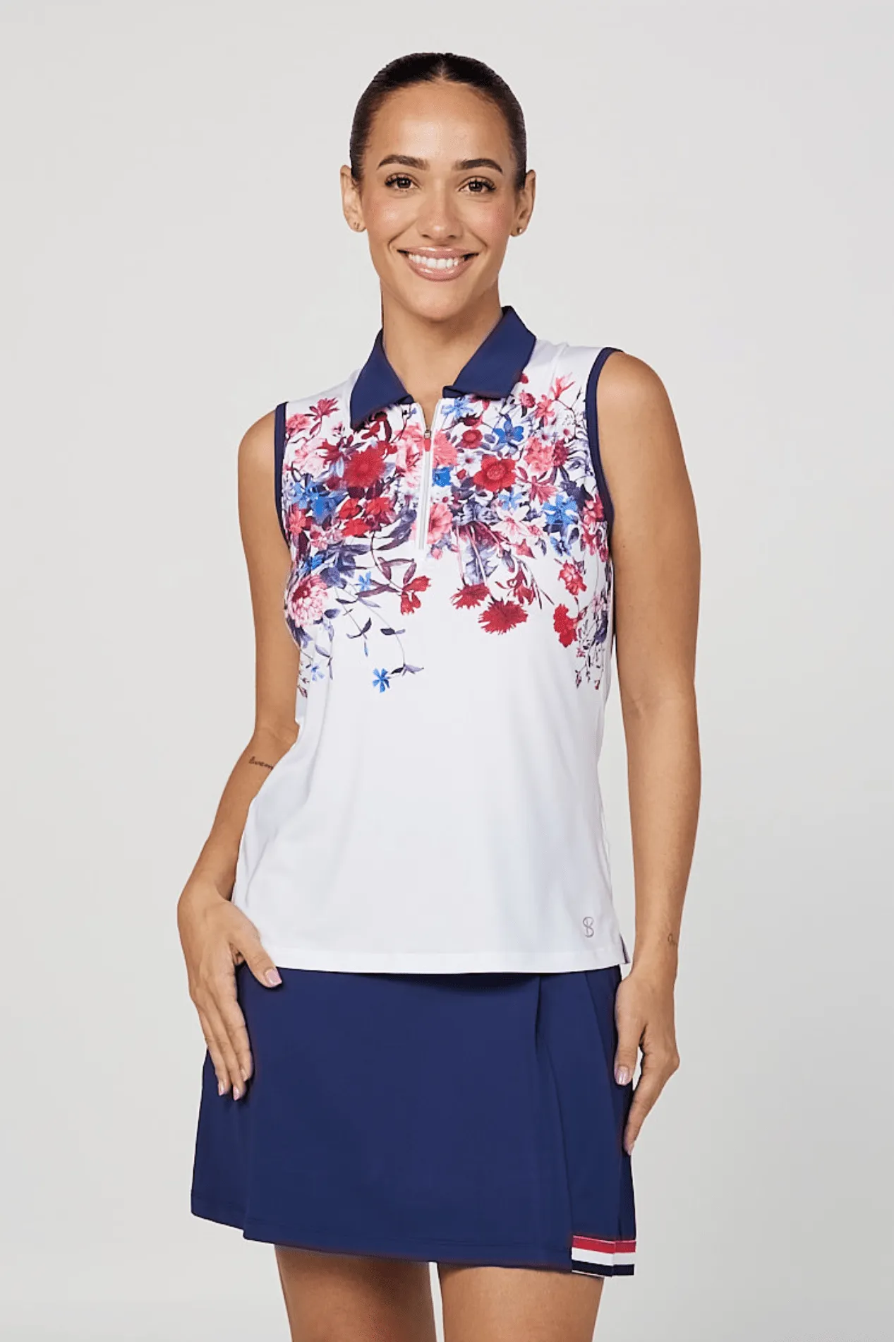 Women's Sleeveless Polo - Wild Flowers